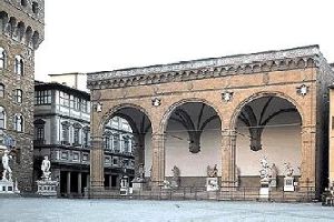 Altstadt Von Florenz Piazza Della Signoria Und Umgebung Loggia Della Signoria Oder Loggia Dei Lanzi